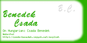 benedek csada business card